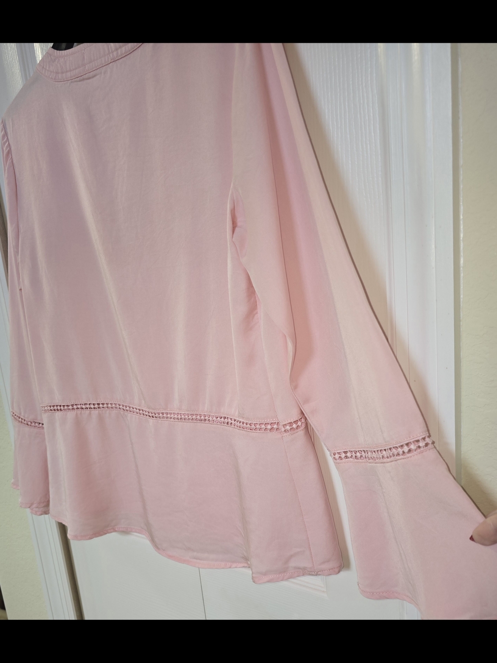 Light Pink V-Neck Tunic Top - Picture 5 of 6